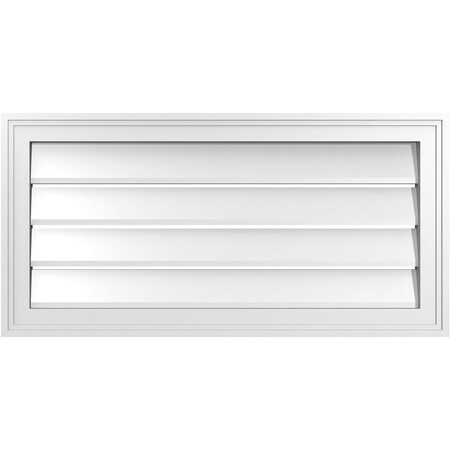 Ekena Millwork Vertical Surface Mount PVC Gable Vent: Functional, w/ 2"W x 1-1/2"P Brickmould Frame, 32"W x 16"H GVPVE32X1602SF